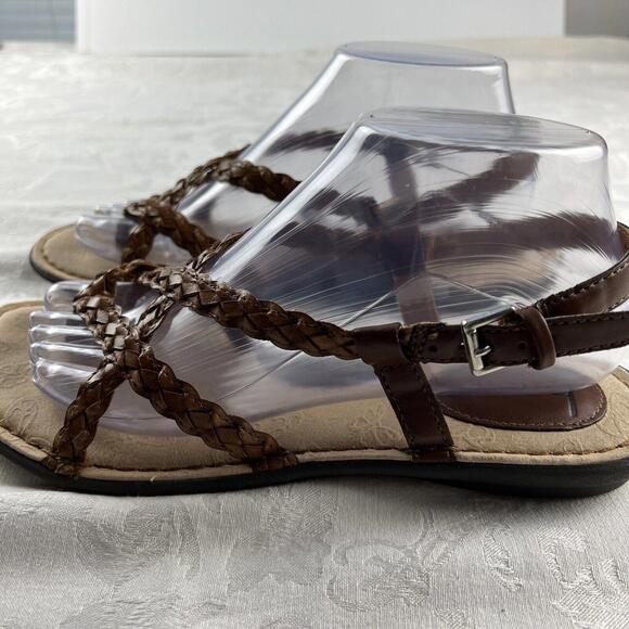 BOC Born Sandals Womens Size 8M Brown Leather Braided Strappy Thongs Adjustable - Picture 6 of 9